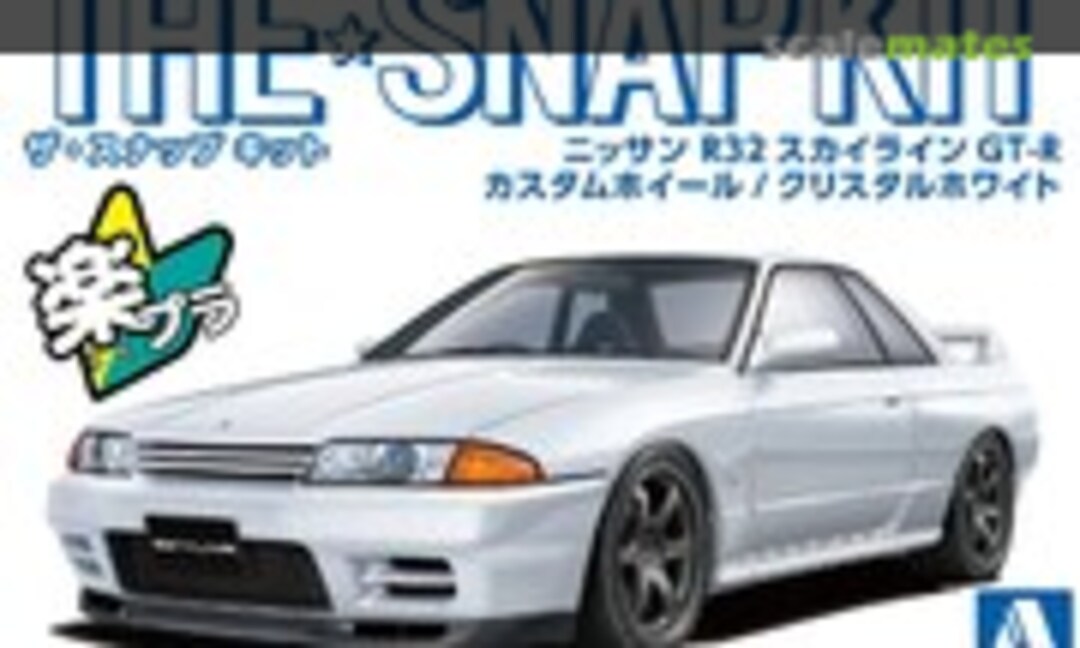 1:32 Nissan R32 Skyline GT-R Custom Wheels / Cristal White (Aoshima 066355)