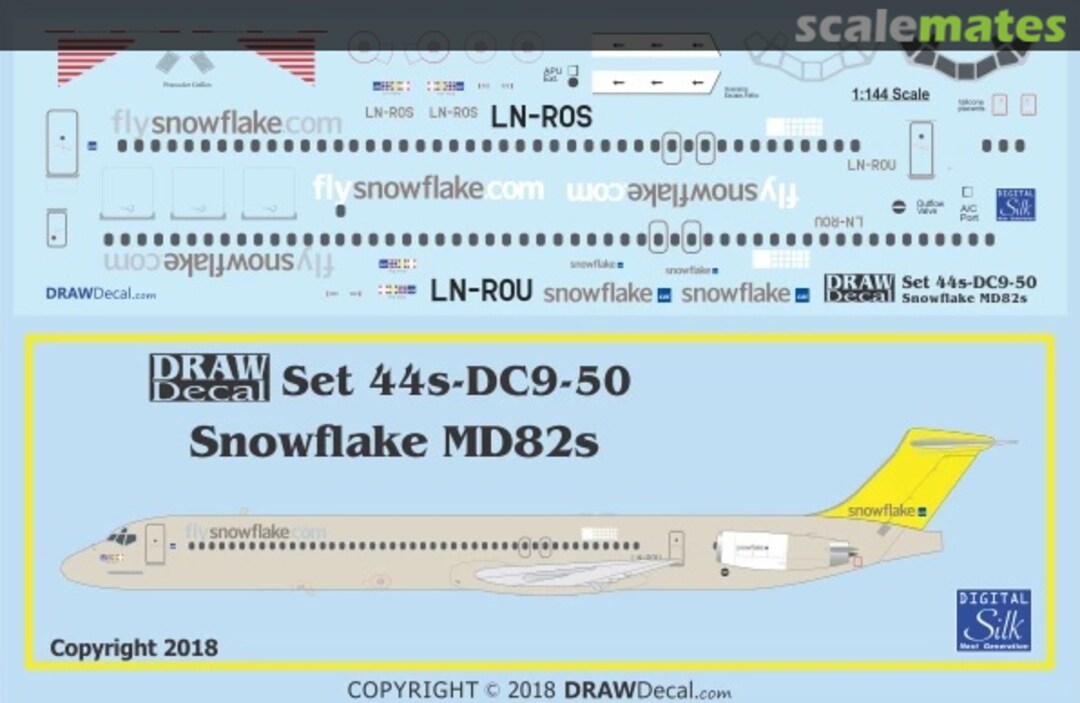 Boxart Snowflake MD82s 44-DC9-50 Draw Decal Boxart Snowflake MD82s 44-DC9-50 Draw Decal