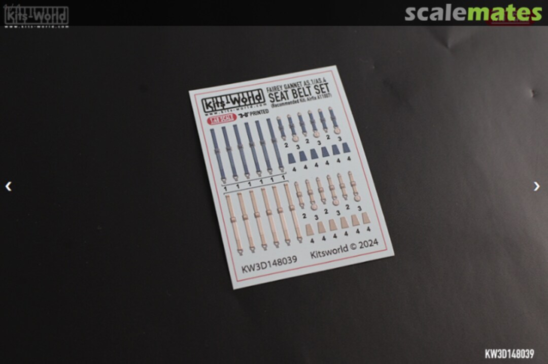 Boxart Fairey Gannet AS.1/AS.4 seat-belt set KW3D148039 Kits-World Boxart Fairey Gannet AS.1/AS.4 seat-belt set KW3D148039 Kits-World