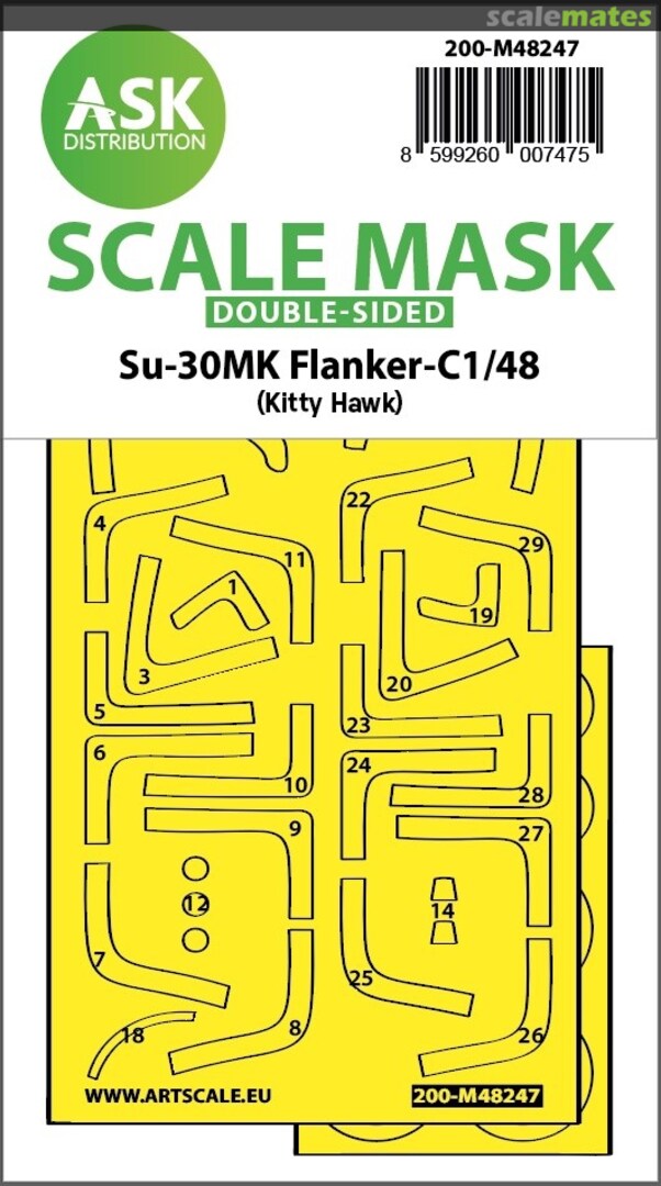 Boxart Su-30MK Flanker-C double-sided express fit mask 200-M48247 ASK Boxart Su-30MK Flanker-C double-sided express fit mask 200-M48247 ASK