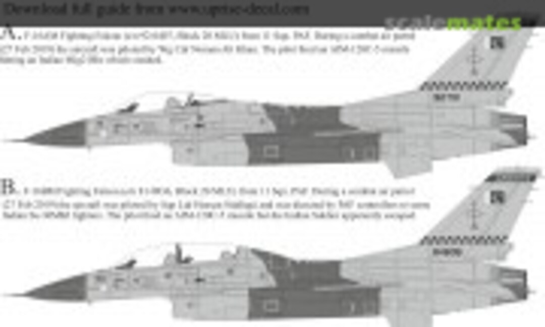 1:144 F-16A/B Fighting Falcon PAF Pt.2 MiG-21 & Su-30 Killer with stencils (UpRise Decal UR144303) UR144303