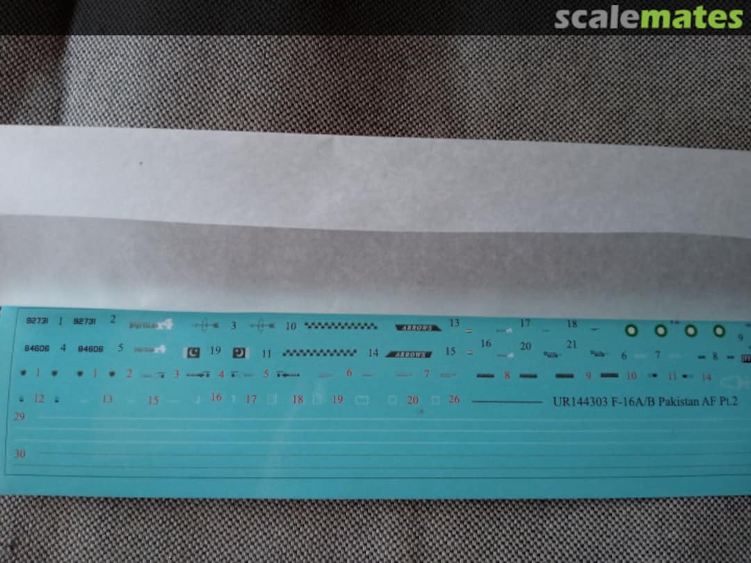 Contents F-16A/B Fighting Falcon PAF Pt.2 MiG-21 & Su-30 Killer with stencils UR144303 UpRise Decal Contents F-16A/B Fighting Falcon PAF Pt.2 MiG-21 & Su-30 Killer with stencils UR144303 UpRise Decal