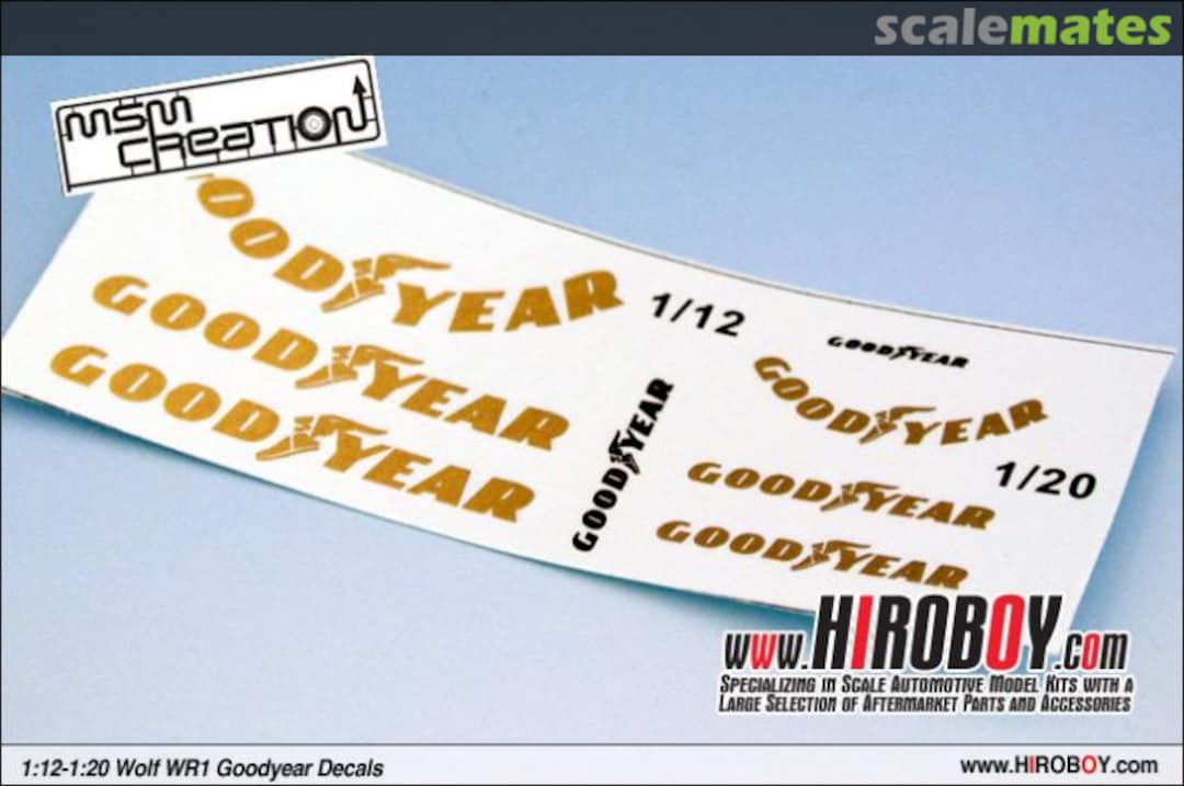 Boxart Goodyear decal for Wolf WR1 MSMD164 MSM Creation Boxart Goodyear decal for Wolf WR1 MSMD164 MSM Creation