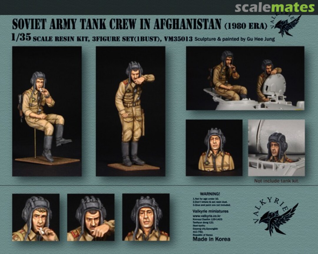 Boxart Soviet Army Tank Crew in Afghanistan - 1980 Era VM35013 Valkyrie Miniature Boxart Soviet Army Tank Crew in Afghanistan - 1980 Era VM35013 Valkyrie Miniature