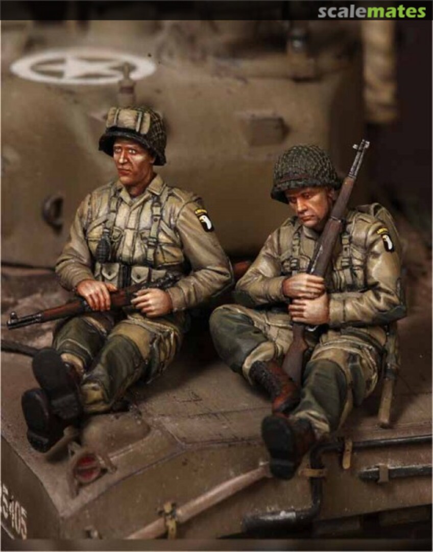 Boxart U.S. Army Airbornes on Sherman. (2Fig.) 3600 SOGA Miniatures