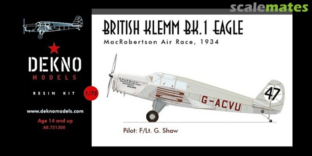 Boxart British Klemm BK.1 Eagle AR.721300 Dekno Models Boxart British Klemm BK.1 Eagle AR.721300 Dekno Models