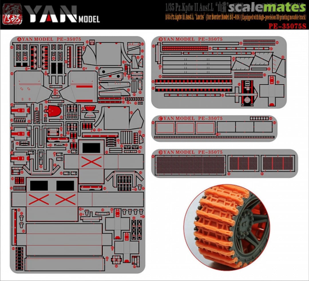 Contents Pz.Kpfw II Ausf.L "Luchs" with 3D printing movable track PE-35075S Yan Model Contents Pz.Kpfw II Ausf.L "Luchs" with 3D printing movable track PE-35075S Yan Model
