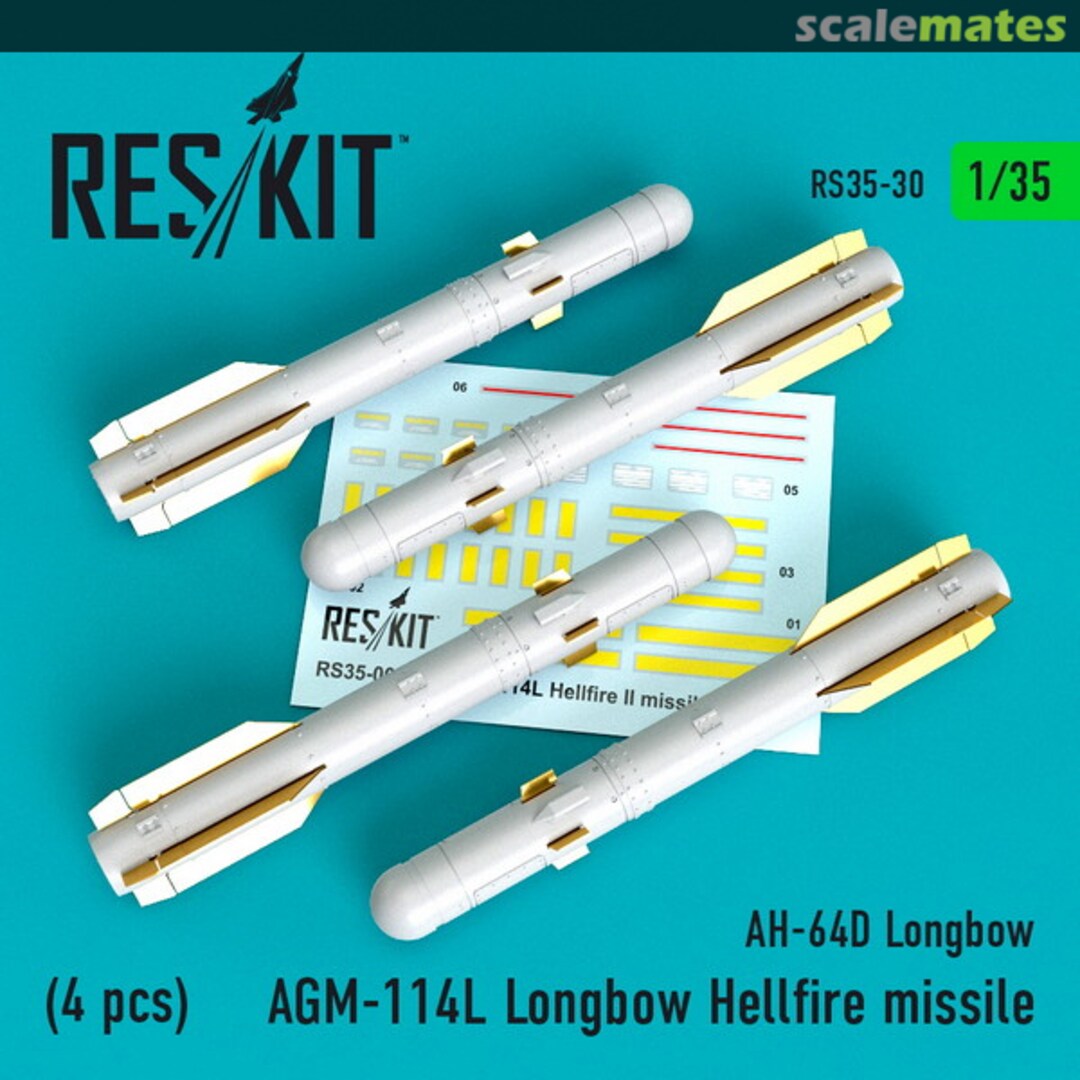 Boxart AGM-114L Longbow Hellfire missiles RS35-0030 ResKit Boxart AGM-114L Longbow Hellfire missiles RS35-0030 ResKit