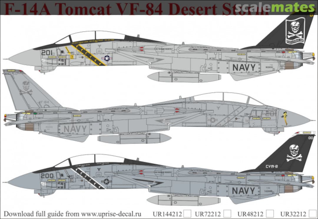 Boxart F-14A Tomcat VF-84 Desert Storm UR72212 UpRise Decal Boxart F-14A Tomcat VF-84 Desert Storm UR72212 UpRise Decal