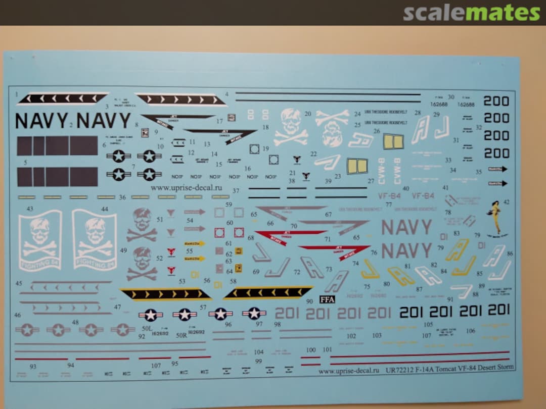 Contents F-14A Tomcat VF-84 Desert Storm UR72212 UpRise Decal Contents F-14A Tomcat VF-84 Desert Storm UR72212 UpRise Decal