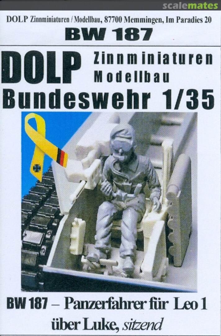 Boxart Panzerfahrer für Leo 1, über Luke fahrend BW187 DOLP-Modellbau Boxart Panzerfahrer für Leo 1, über Luke fahrend BW187 DOLP-Modellbau