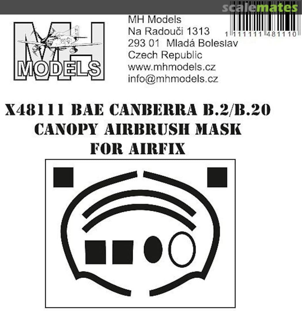 Boxart BAE Canberra B.2/B.20 Canopy Airbrush Mask X48111 MH Models Boxart BAE Canberra B.2/B.20 Canopy Airbrush Mask X48111 MH Models