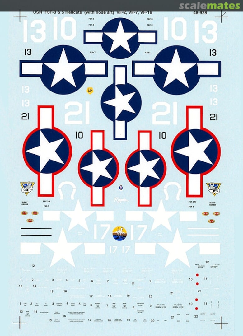Boxart USN F6F-3 & 5 Hellcats (with nose art) 48-928 Microscale