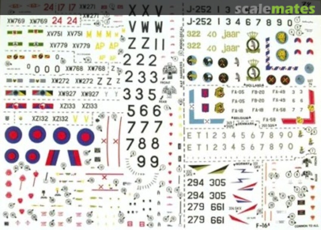 Boxart NATO F-16A/B Fighting Falcons; Royal Air Force Harrier GR3, T2/T4 74 Modeldecal Boxart NATO F-16A/B Fighting Falcons; Royal Air Force Harrier GR3, T2/T4 74 Modeldecal