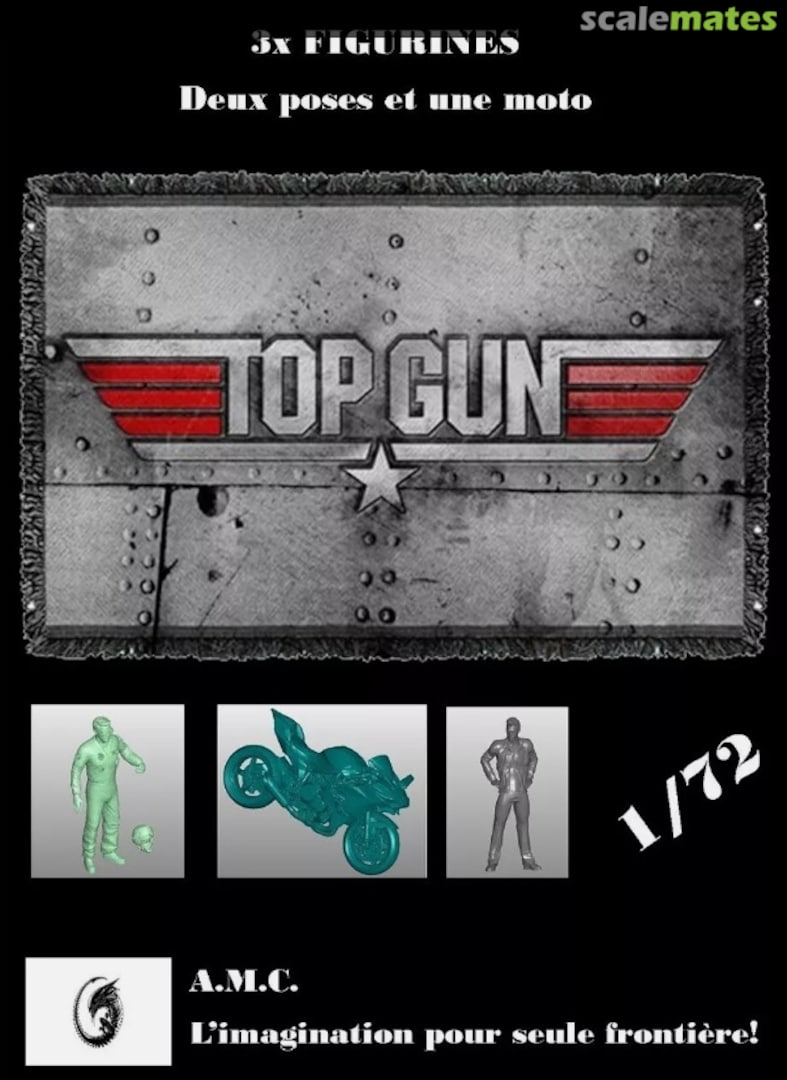 Boxart Top Gun Maverick Kawasaki H2R 3 Figurines u/k AMC Boxart Top Gun Maverick Kawasaki H2R 3 Figurines u/k AMC