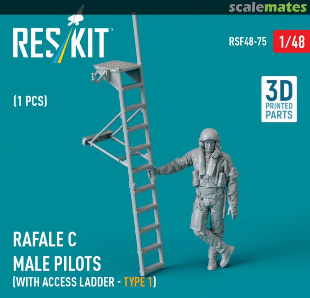 Boxart Rafale C male pilot (with access ladder - type 1) (1 pcs) RSF48-0075 ResKit Boxart Rafale C male pilot (with access ladder - type 1) (1 pcs) RSF48-0075 ResKit