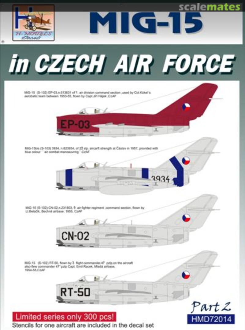 Boxart Mikoyan MiG-15 in CzAF, Pt.2 HMD72014 H-Models Decals Boxart Mikoyan MiG-15 in CzAF, Pt.2 HMD72014 H-Models Decals