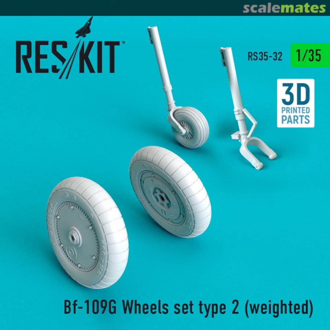Boxart Bf-109G Wheels set type 2 (weighted) RS35-0032 ResKit Boxart Bf-109G Wheels set type 2 (weighted) RS35-0032 ResKit