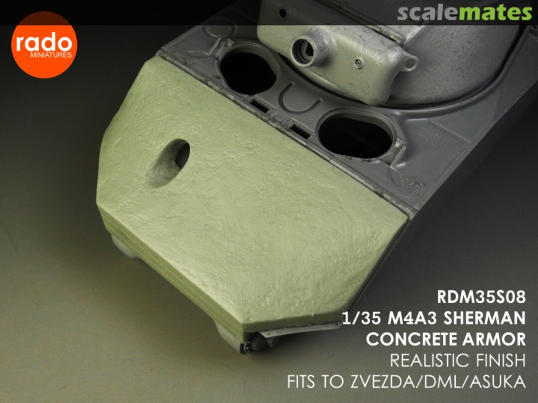 Boxart M4A3 Sherman Concrete Armor RDM35S08 Rado Miniatures Boxart M4A3 Sherman Concrete Armor RDM35S08 Rado Miniatures