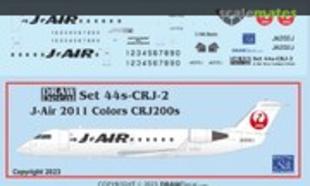 1:144 J-Air “2011 Colors” CRJ200s (Draw Decal 44-CRJ-2) 44-CRJ-2