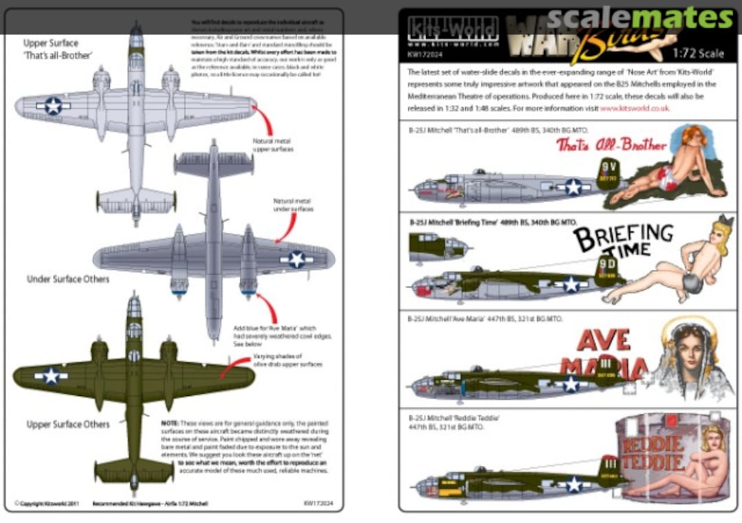 Boxart B-25J Mitchell KW172024 Kits-World Boxart B-25J Mitchell KW172024 Kits-World