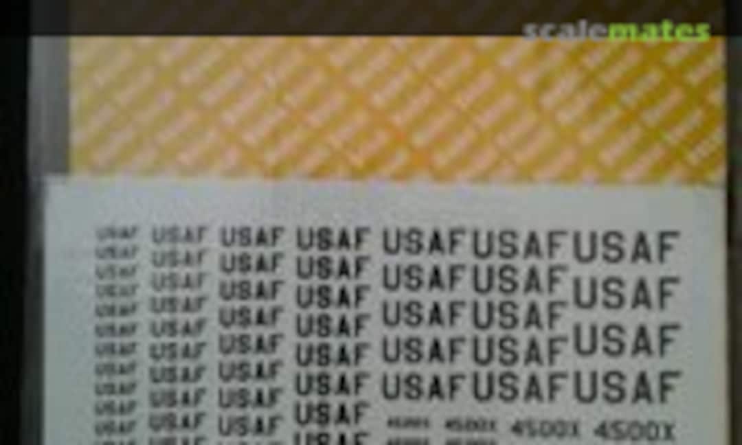 No USAF Insignia & Numbers Black (Easy Decal 22b)