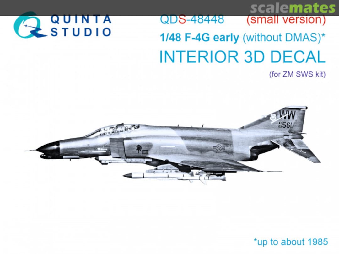 Boxart F-4G Early (without DMAS)* interior 3D decals *up to about 1985 QDS-48448 Quinta Studio Boxart F-4G Early (without DMAS)* interior 3D decals *up to about 1985 QDS-48448 Quinta Studio