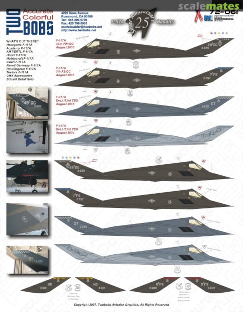 Boxart F-117A 72-061 TwoBobs Aviation Graphics Boxart F-117A 72-061 TwoBobs Aviation Graphics