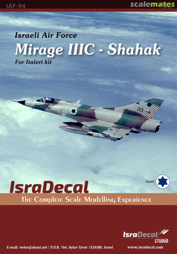 Boxart Israeli Air Force Mirage IIIC Shahak IAF-94 IsraDecal Studio Boxart Israeli Air Force Mirage IIIC Shahak IAF-94 IsraDecal Studio