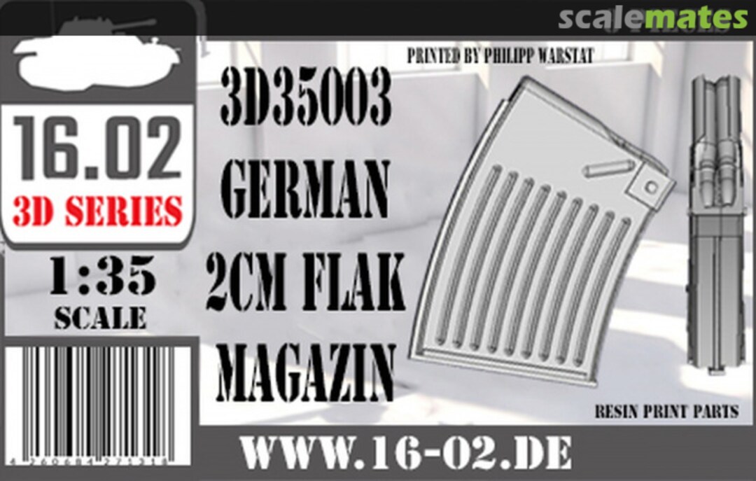 Boxart FlaK 38 2cm Magazin 3D35003 16.02 Boxart FlaK 38 2cm Magazin 3D35003 16.02