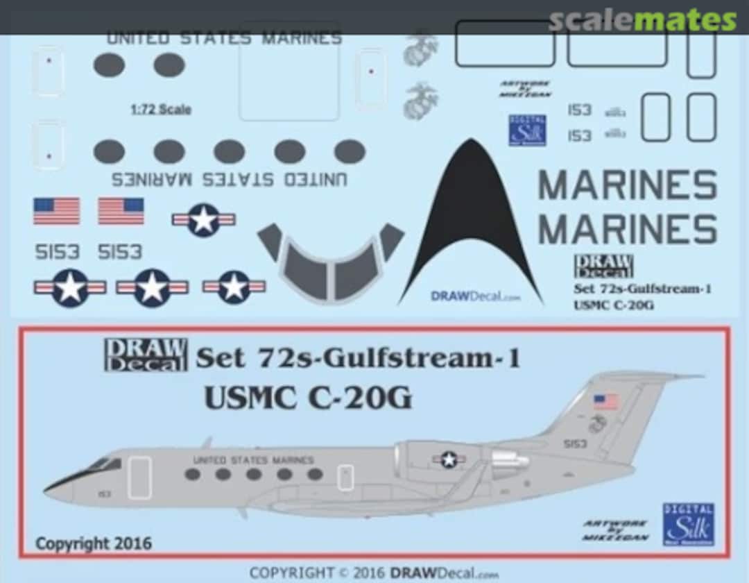Boxart USMC C-20G “Gray Ghost” 72-Gulfstream-1 Draw Decal Boxart USMC C-20G “Gray Ghost” 72-Gulfstream-1 Draw Decal