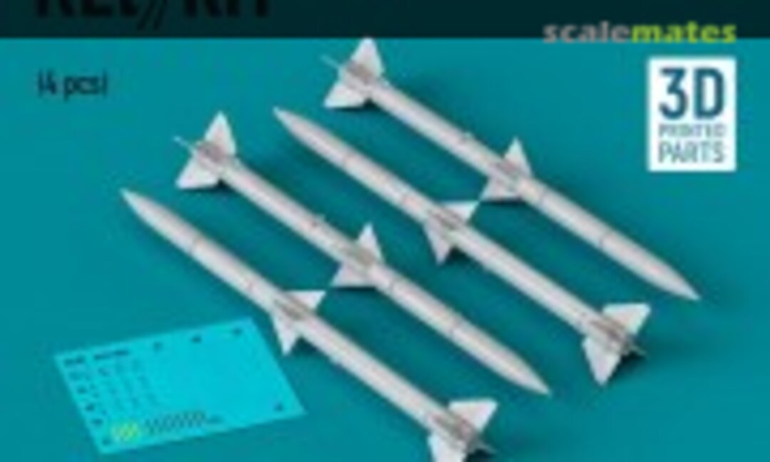 1:72 AIM-120 (A,B) AMRAAM missiles (4 pcs) (3D Printed) (ResKit RS72-0407)