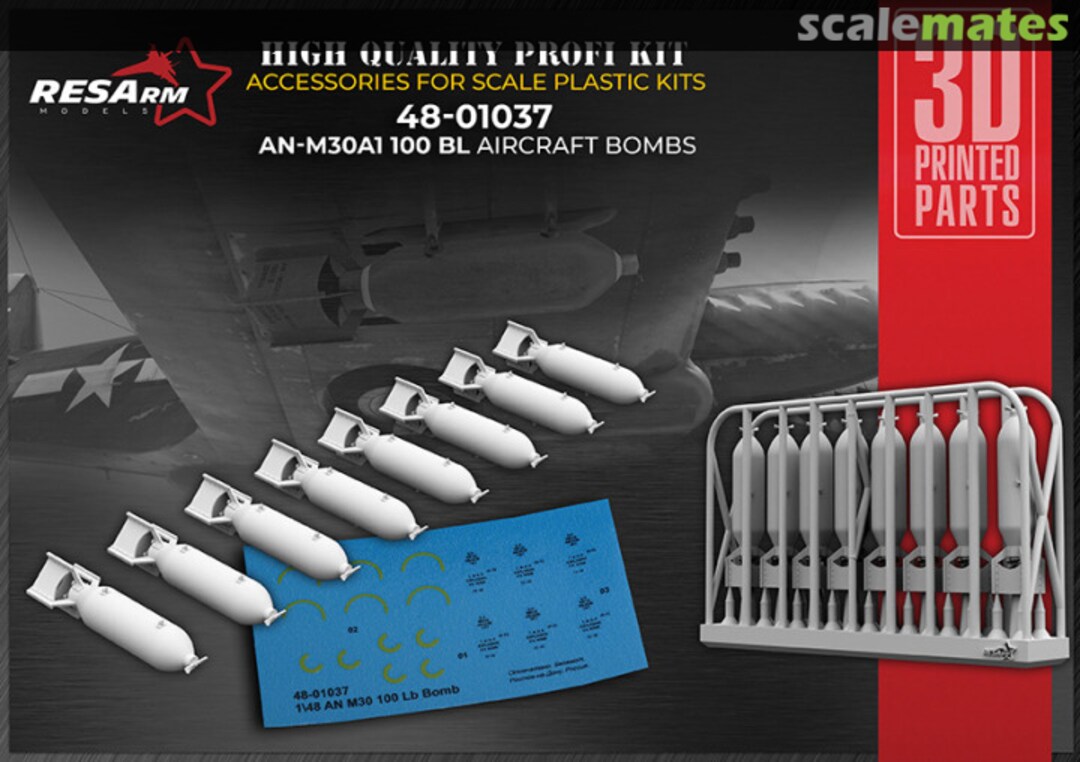 Boxart AN-M30A1 100lb aircraft bombs (+decal) 48-01037 RESArm