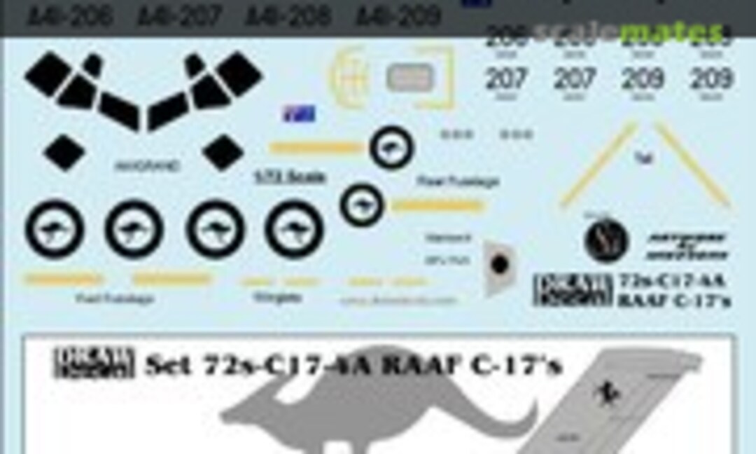 1:72 RAAF C-17s (Draw Decal 72s-C17-4A) 72s-C17-4A