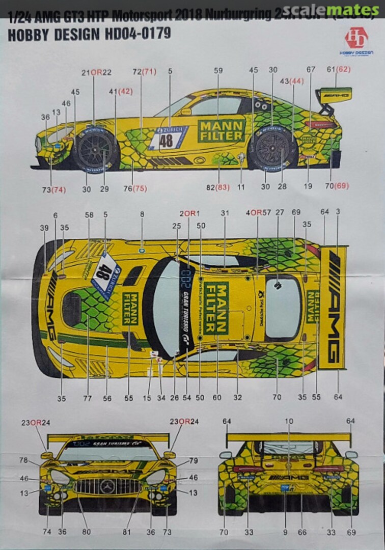 Boxart AMG GT3 HTP Motorsport 2018 Nurburgring 24H For T (24345) HD04-0179 Hobby Design Boxart AMG GT3 HTP Motorsport 2018 Nurburgring 24H For T (24345) HD04-0179 Hobby Design