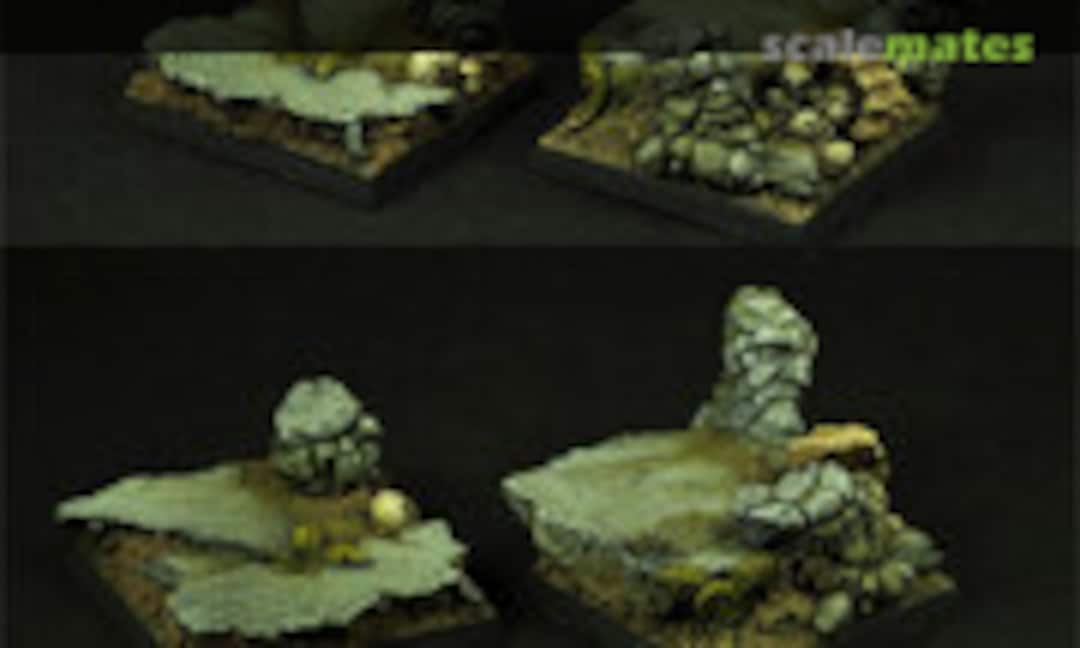No Rocky 40mm set3 square bases (2 pcs) (Scibor Monsterous Miniatures BSRO0061) BSRO0061