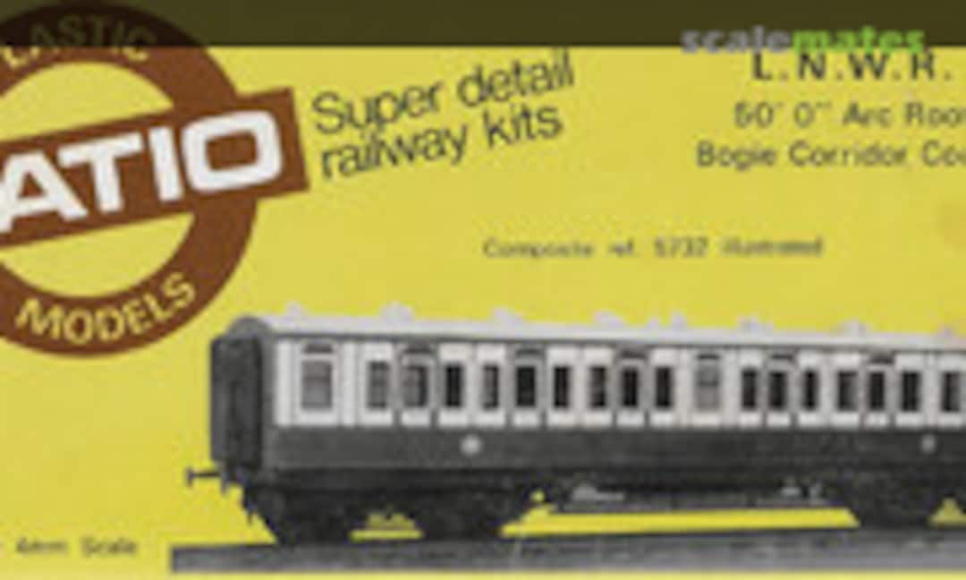 1:76 L.N.W.R. Arc Roof Corridor Bogie Coach All Third 7 Compartment (Ratio Plastic Models 5730) 5730