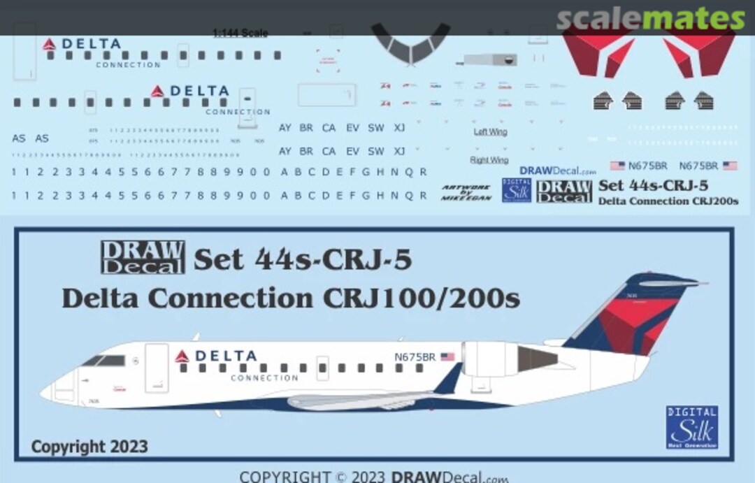 Boxart Delta Connection CRJ100 and CRJ200s 44-CRJ-5 Draw Decal