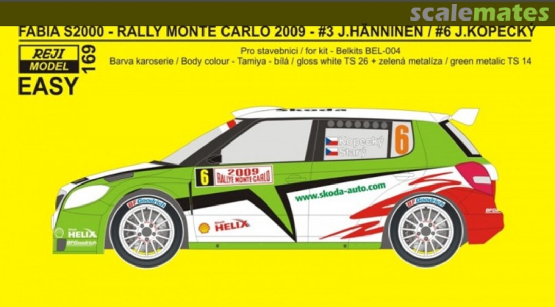 Boxart Skoda Fabia S2000 Skoda Motorsport Team sponsored by Helix #3, 6 169-EASY REJI Model Boxart Skoda Fabia S2000 Skoda Motorsport Team sponsored by Helix #3, 6 169-EASY REJI Model