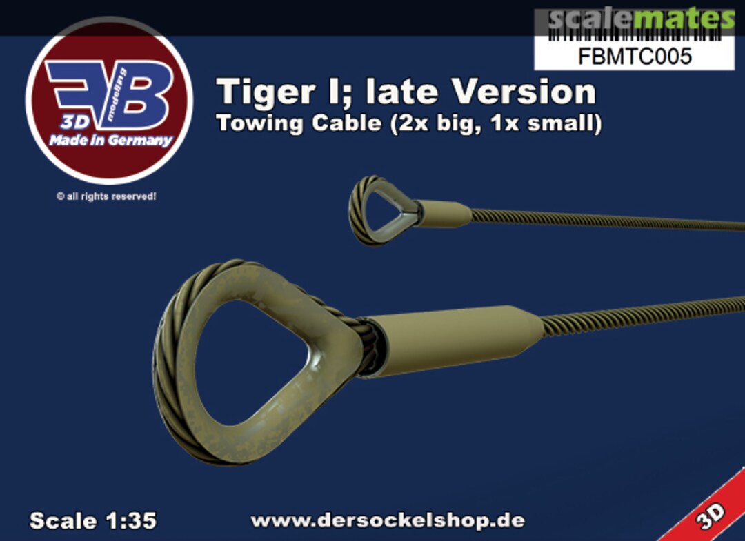 Boxart Tiger I - late Version; Towing Cables FBMTC005 FB Modelling