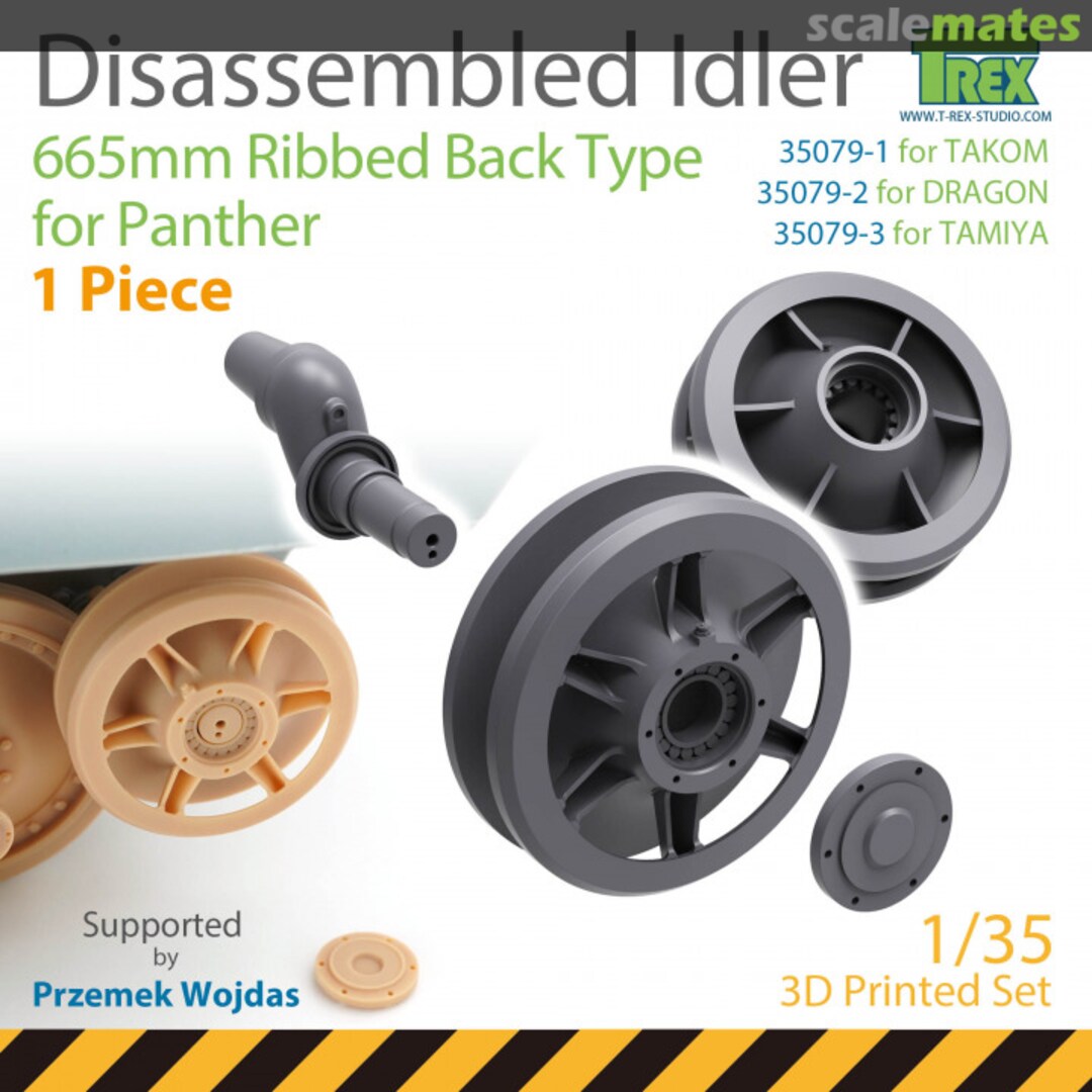 Boxart Disassembled Idler 665mm Ribbed Back Type for Panther (1 Piece) TR35079-3 T-Rex Studio Boxart Disassembled Idler 665mm Ribbed Back Type for Panther (1 Piece) TR35079-3 T-Rex Studio