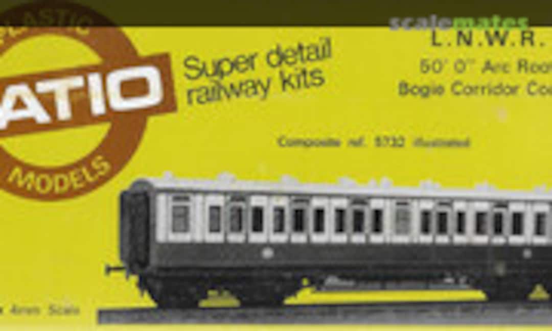 1:76 L.N.W.R. Arc Roof Corridor Bogie Coach 1st/3rd \Composite (Ratio Plastic Models 5732) 5732