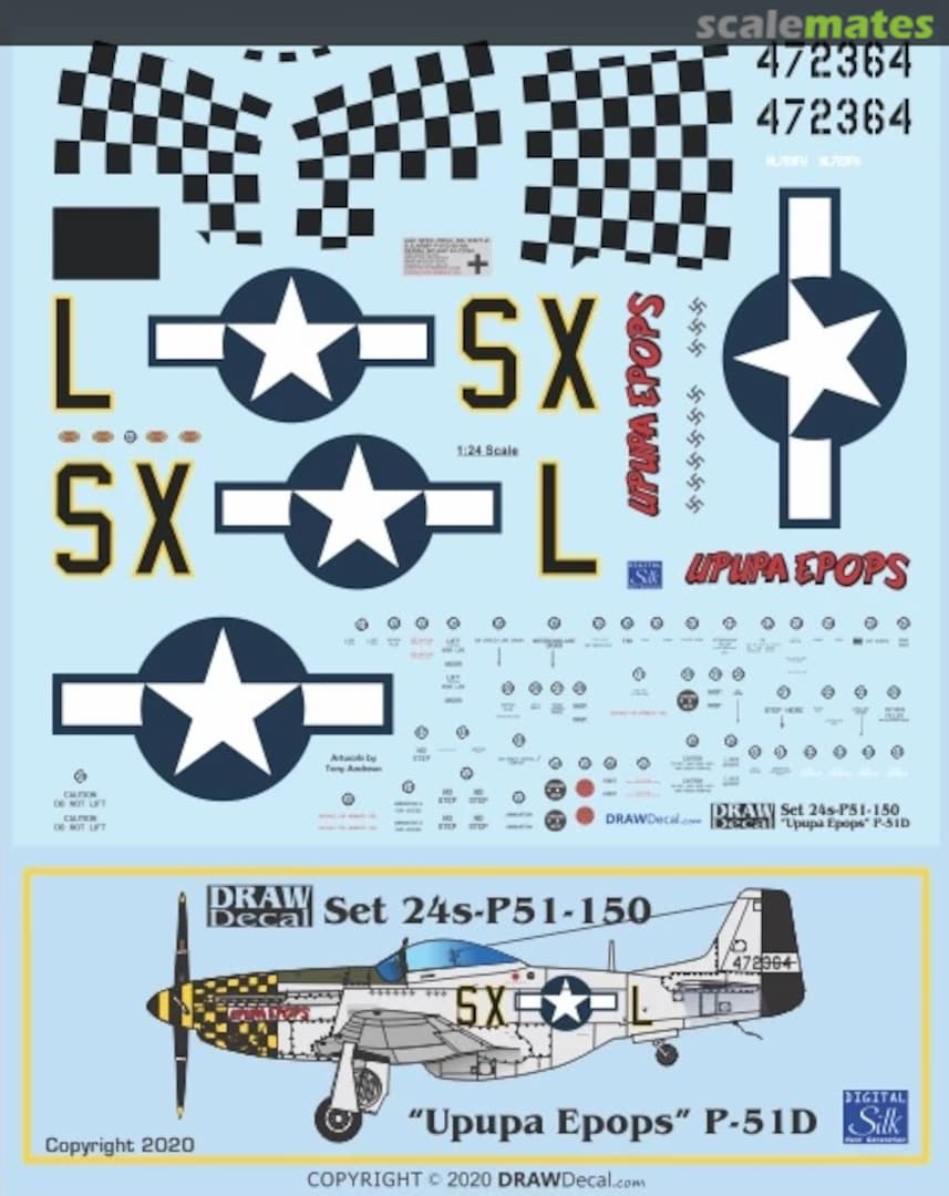 Boxart “Upupa Epops” P-51D 24-P51-150 Draw Decal Boxart “Upupa Epops” P-51D 24-P51-150 Draw Decal