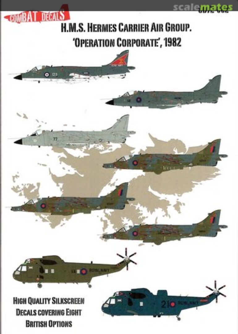 Boxart H.M.S. Hermes Carrier Air Group. CD72-002 Combat Decals Boxart H.M.S. Hermes Carrier Air Group. CD72-002 Combat Decals