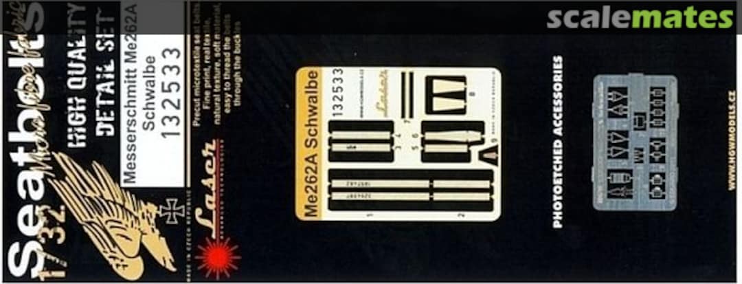 Boxart Messerschmitt Me262A Schwalbe - Seatbelts 132533 HGW Models Boxart Messerschmitt Me262A Schwalbe - Seatbelts 132533 HGW Models