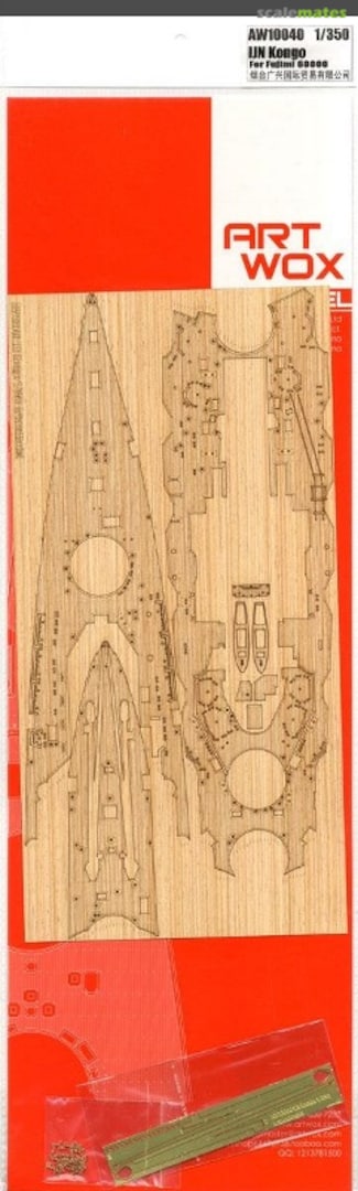Boxart IJN Battleship Kongo Wood Deck Seal (for Fujimi) with Etching AW10040 ArtwoxModel