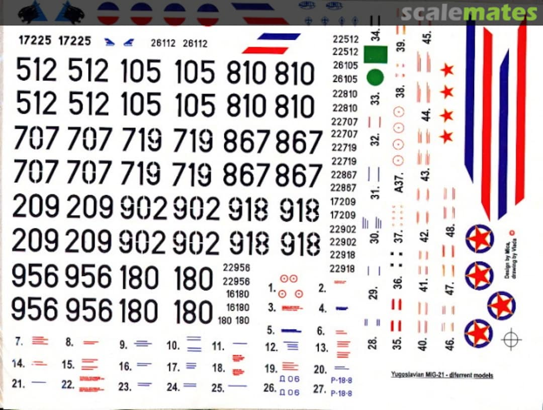 Boxart Yugoslavian MIG 21 different models MD 4812 Mića Dekali