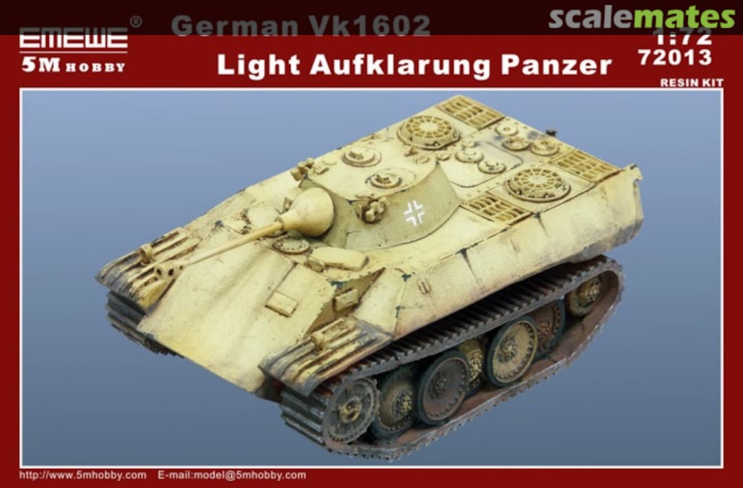 Boxart VK 1602 Light Aufklärung Panzer 72013 5M Hobby Boxart VK 1602 Light Aufklärung Panzer 72013 5M Hobby