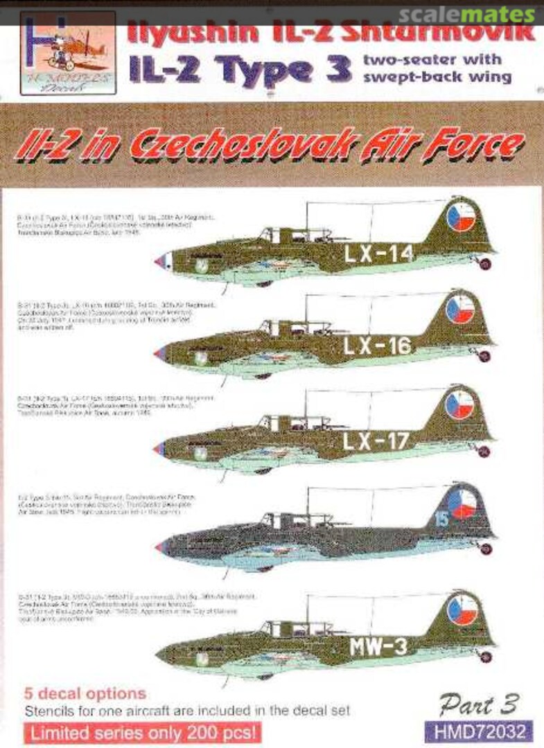 Boxart Ilyushin Il-2 Type 3 CzAF, Pt.3 HMD72032 H-Models Decals Boxart Ilyushin Il-2 Type 3 CzAF, Pt.3 HMD72032 H-Models Decals