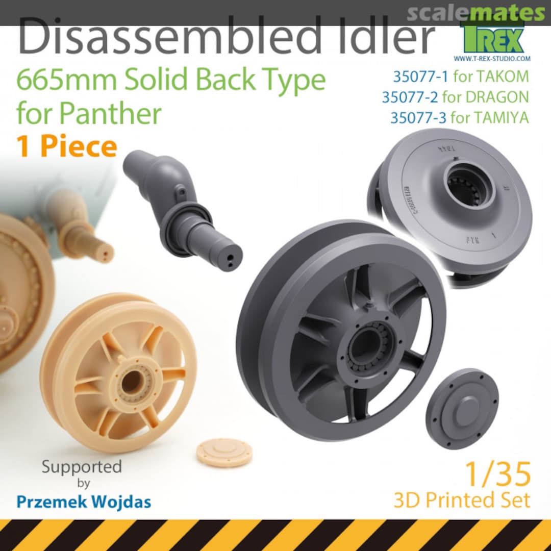 Boxart Disassembled Idler 665mm Solid Back Type for Panther (1 Piece) TR35077-1 T-Rex Studio Boxart Disassembled Idler 665mm Solid Back Type for Panther (1 Piece) TR35077-1 T-Rex Studio